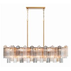 Addis 51 3/4" Wide Aged Brass 14-Light Linear Chandelier