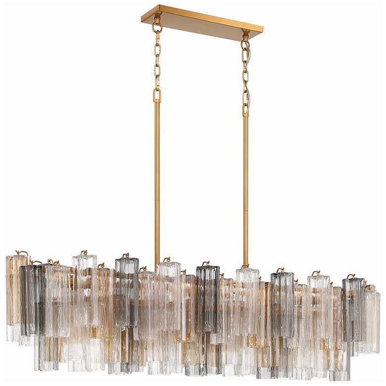 Image 3 Addis 51 3/4" Wide Aged Brass 14-Light Linear Chandelier more views