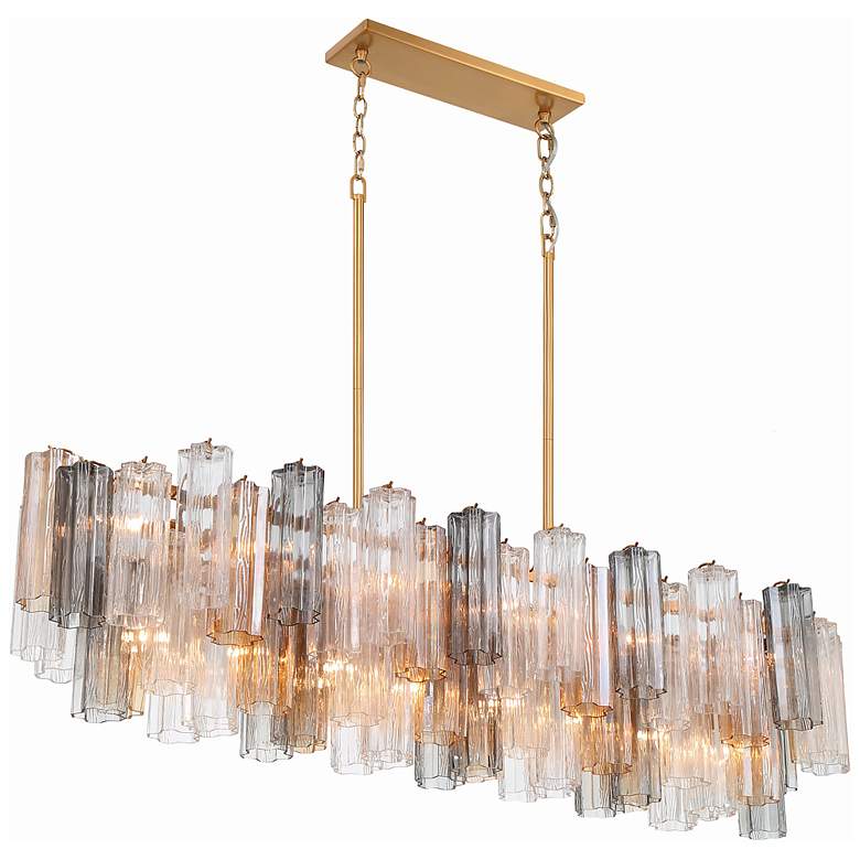 Image 4 Addis 51 3/4" Wide Aged Brass 14-Light Linear Chandelier more views