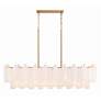 2_Addis 52" Wide Aged Brass and White Glass Linear Chandelier