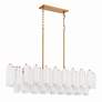 4_Addis 52" Wide Aged Brass and White Glass Linear Chandelier more views
