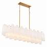 5_Addis 52" Wide Aged Brass and White Glass Linear Chandelier more views
