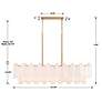 7_Addis 52" Wide Aged Brass and White Glass Linear Chandelier more views