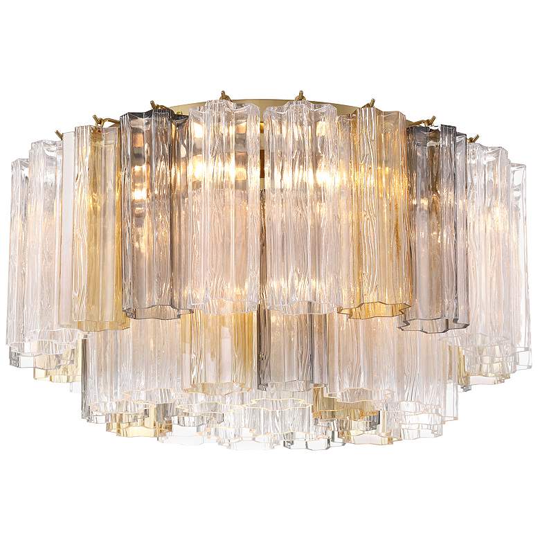 Image 2 Addis 7 Light Aged Brass Flush Mount