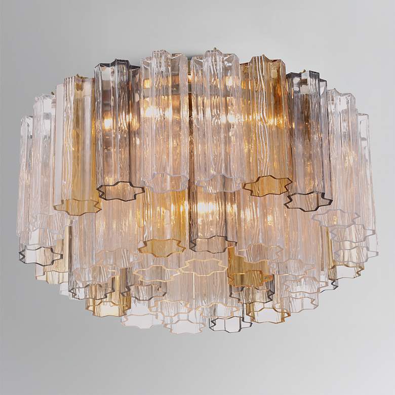 Image 1 Addis 7 Light Aged Brass Flush Mount