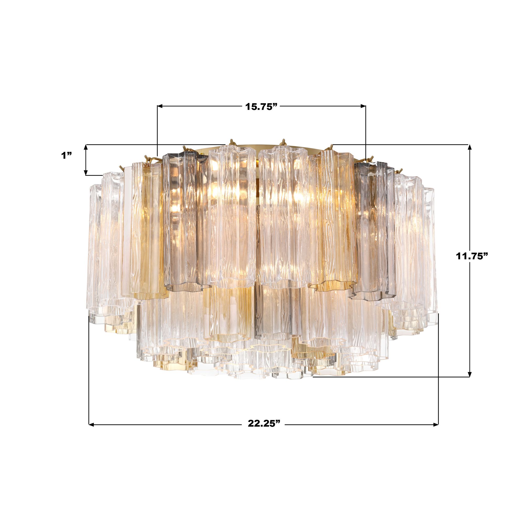 Addis 7 Light Aged Brass Flush Mount