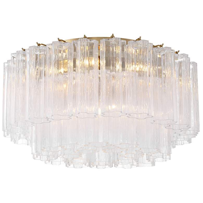 Image 2 Addis 7 Light Aged Brass Flush Mount
