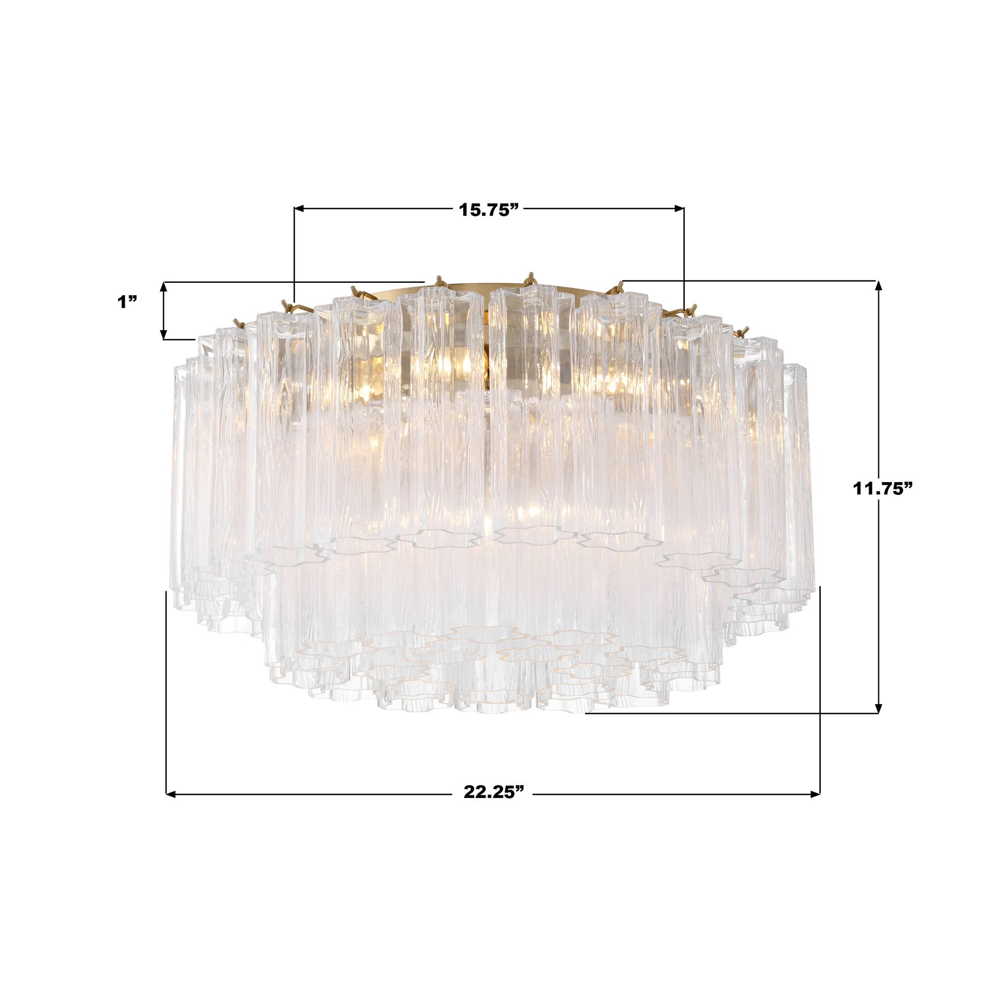 Addis 7 Light Aged Brass Flush Mount