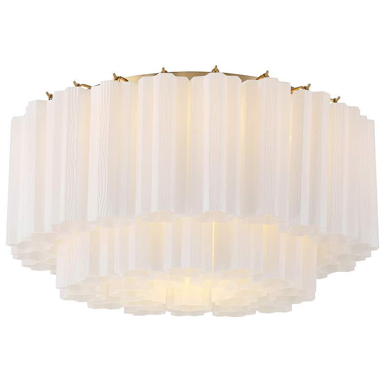 Image 2 Addis 7 Light Aged Brass Flush Mount