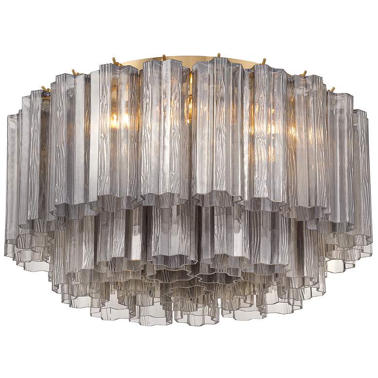 Image 1 Addis 7 Light Aged Brass Flush Mount