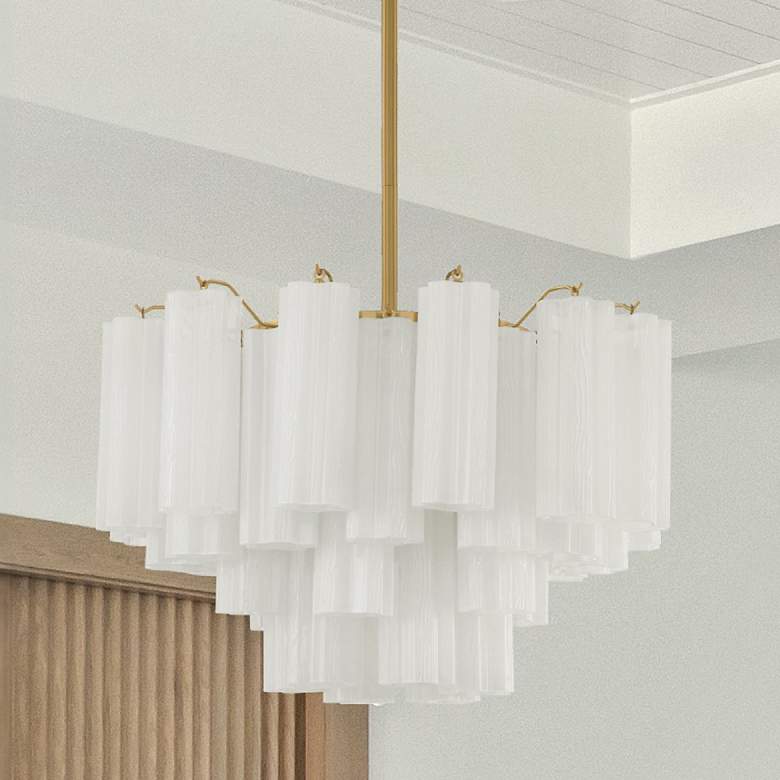 Image 1 Addis 9 Light Aged Brass Chandelier