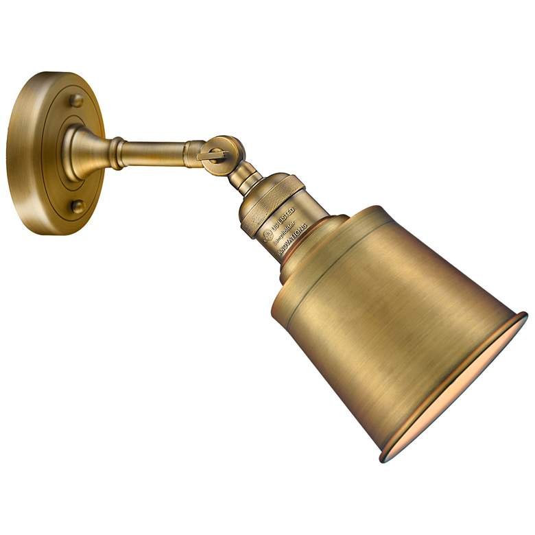 Image 7 Addison 11" High Brushed Brass Metal Wall Sconce more views