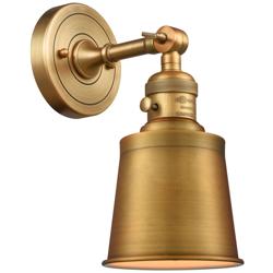 Addison 11" High Brushed Brass Sconce w/ Matte Black Shade