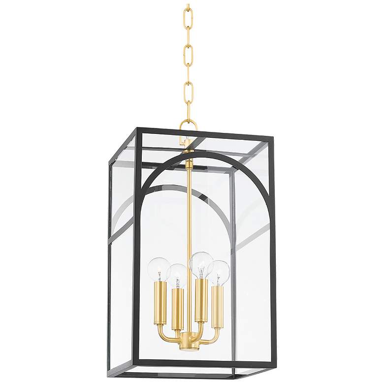 Image 1 Addison 11"W Aged Brass Textured Black 4-Light Mini Pendant