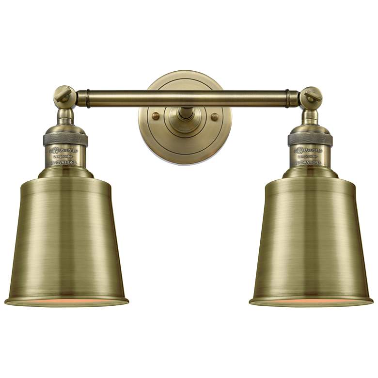 Image 1 Addison 16" 2-Light Antique Brass Bath Light w/ Antique Brass Shade