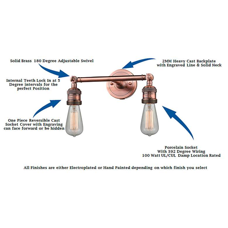 Image 7 Addison 16" 2-Light Antique Copper Bath Light more views