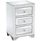 Addison 17" Wide White Mirrored 3-Drawer Side Table