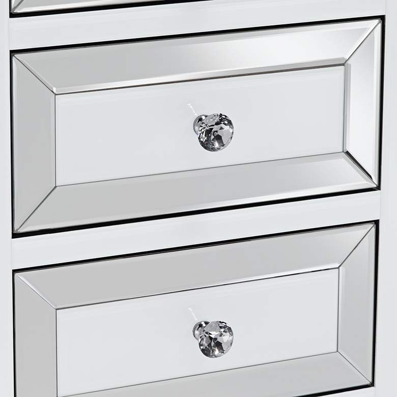 Addison 17&quot; Wide White Mirrored 3-Drawer Side Table more views