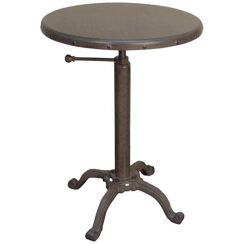 Image 2 Addison 18" Wide Industrial Iron Round Adjustable Accent Table