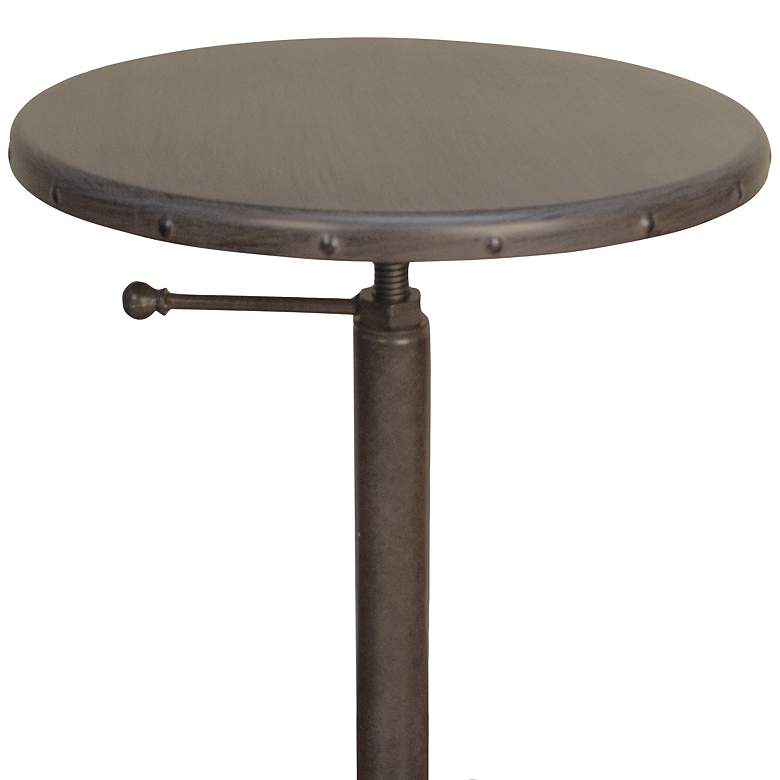 Image 3 Addison 18 inchW Industrial Iron Round Adjustable Accent Table more views