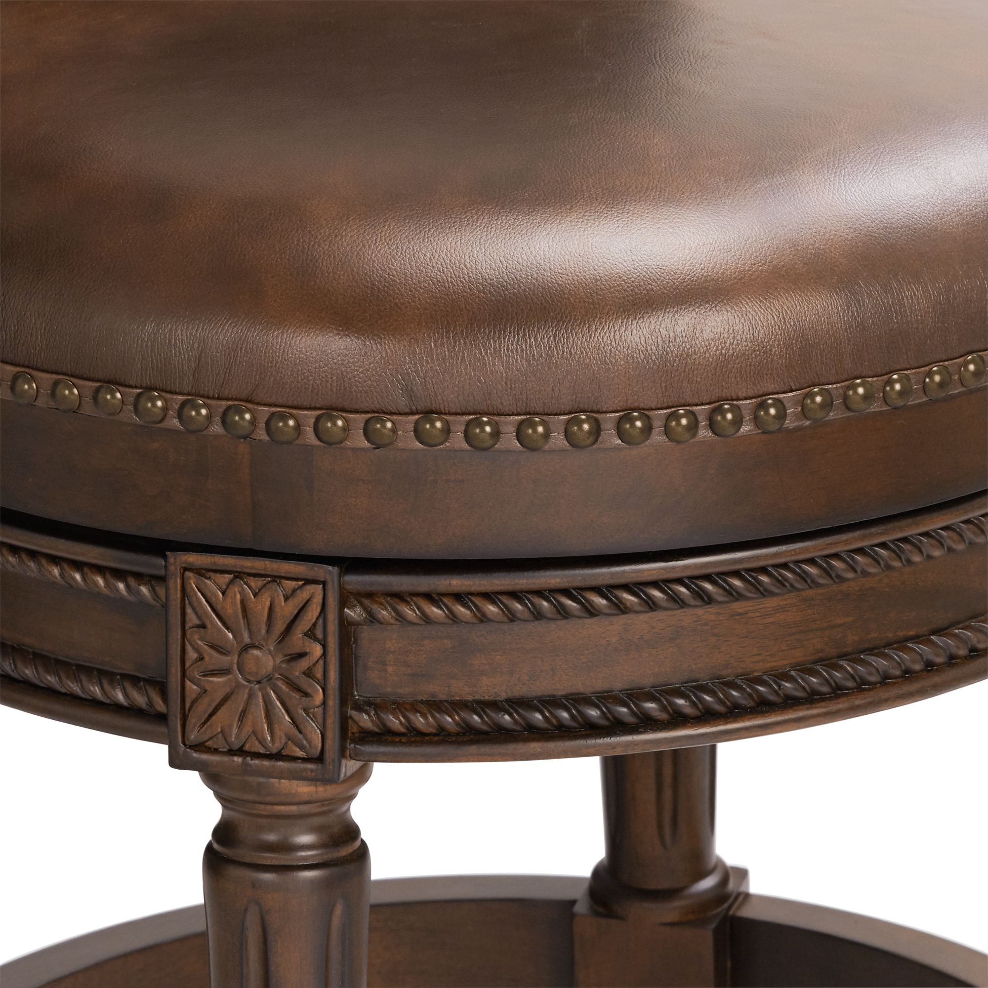 Image 5 Addison 26"-30" Seat Height Mocha Leather Swivel Counter Barstool more views