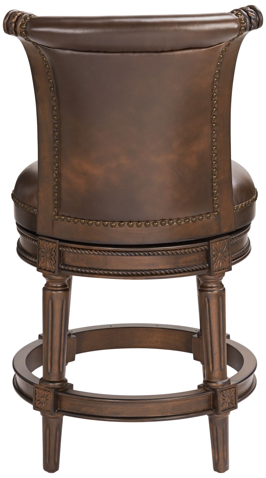 Addison 26"-30" Seat Height Mocha Leather Swivel Counter Barstool