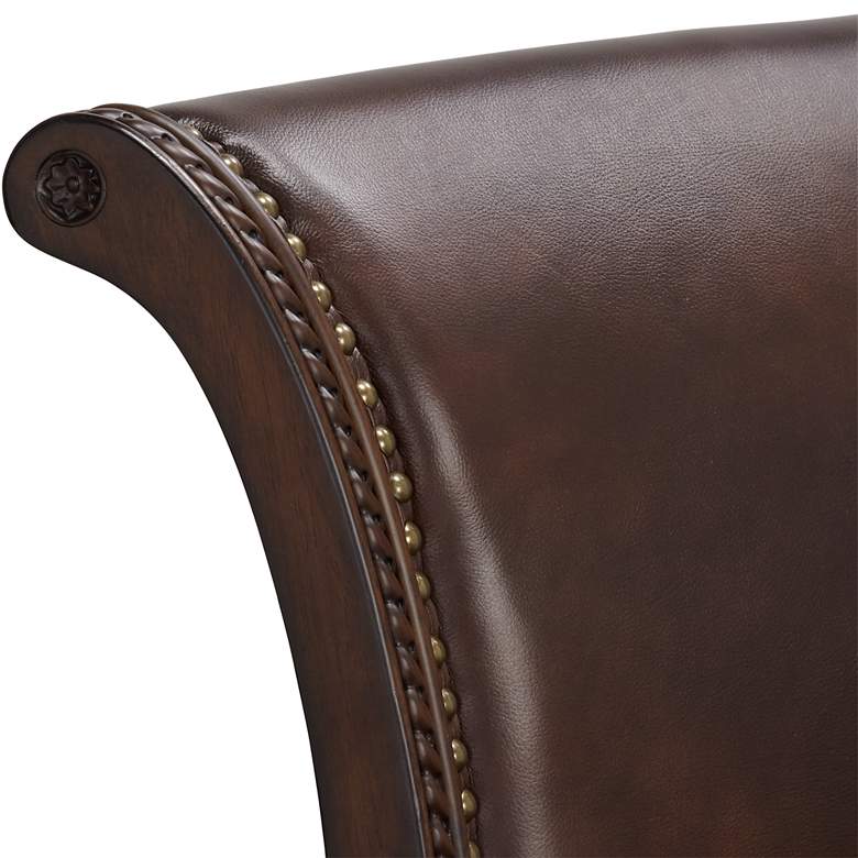 Image 3 Addison 26" High Mocha Leather Swivel Counter Stool more views