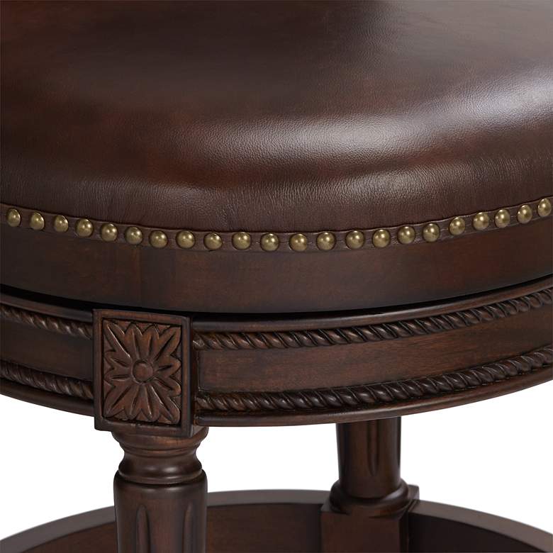 Image 4 Addison 26 inch Mocha Leather Swivel Counter Stool more views