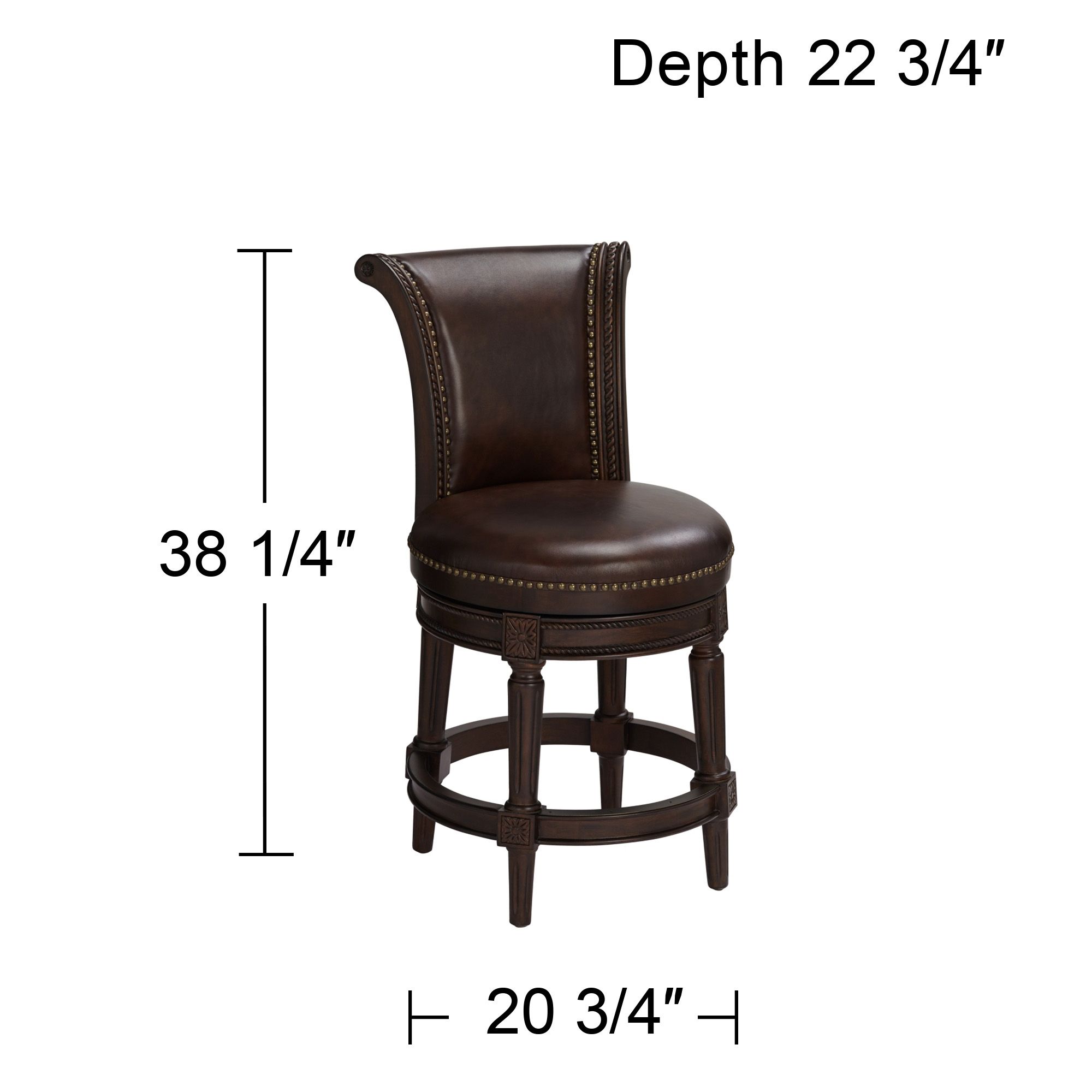 Addison 26" Mocha Brown Leather Swivel Counter Stools Set of 2