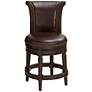 5_Addison 26" Mocha Brown Leather Swivel Counter Stools Set of 2 more views