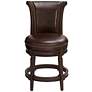 6_Addison 26" Mocha Brown Leather Swivel Counter Stools Set of 2 more views
