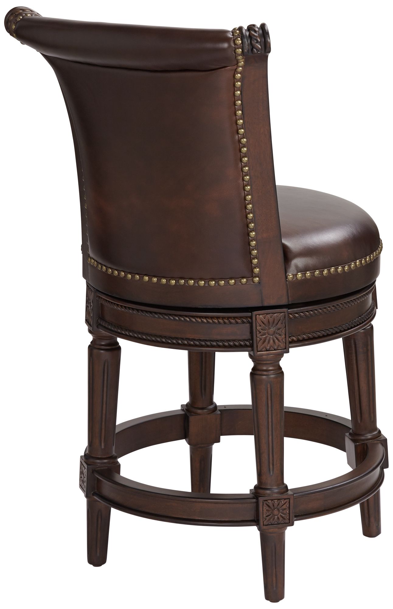 Addison 26" Mocha Brown Leather Swivel Counter Stools Set of 2