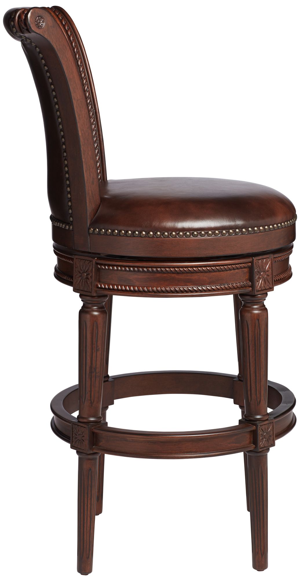Image 6 Addison 30" Mocha Brown Leather Swivel Bar Stools Set of 2 more views