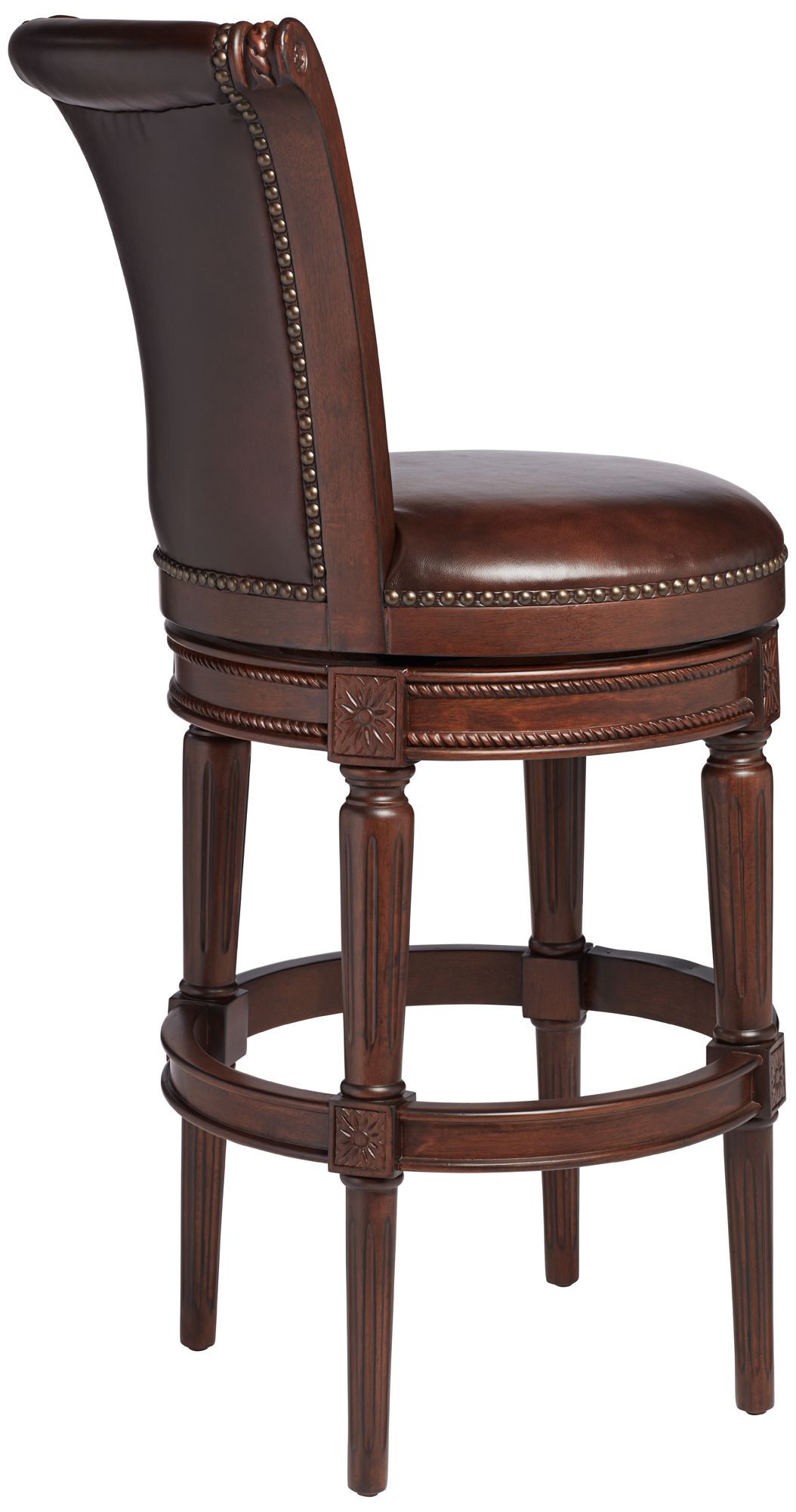 Image 7 Addison 30" Mocha Brown Leather Swivel Bar Stools Set of 2 more views