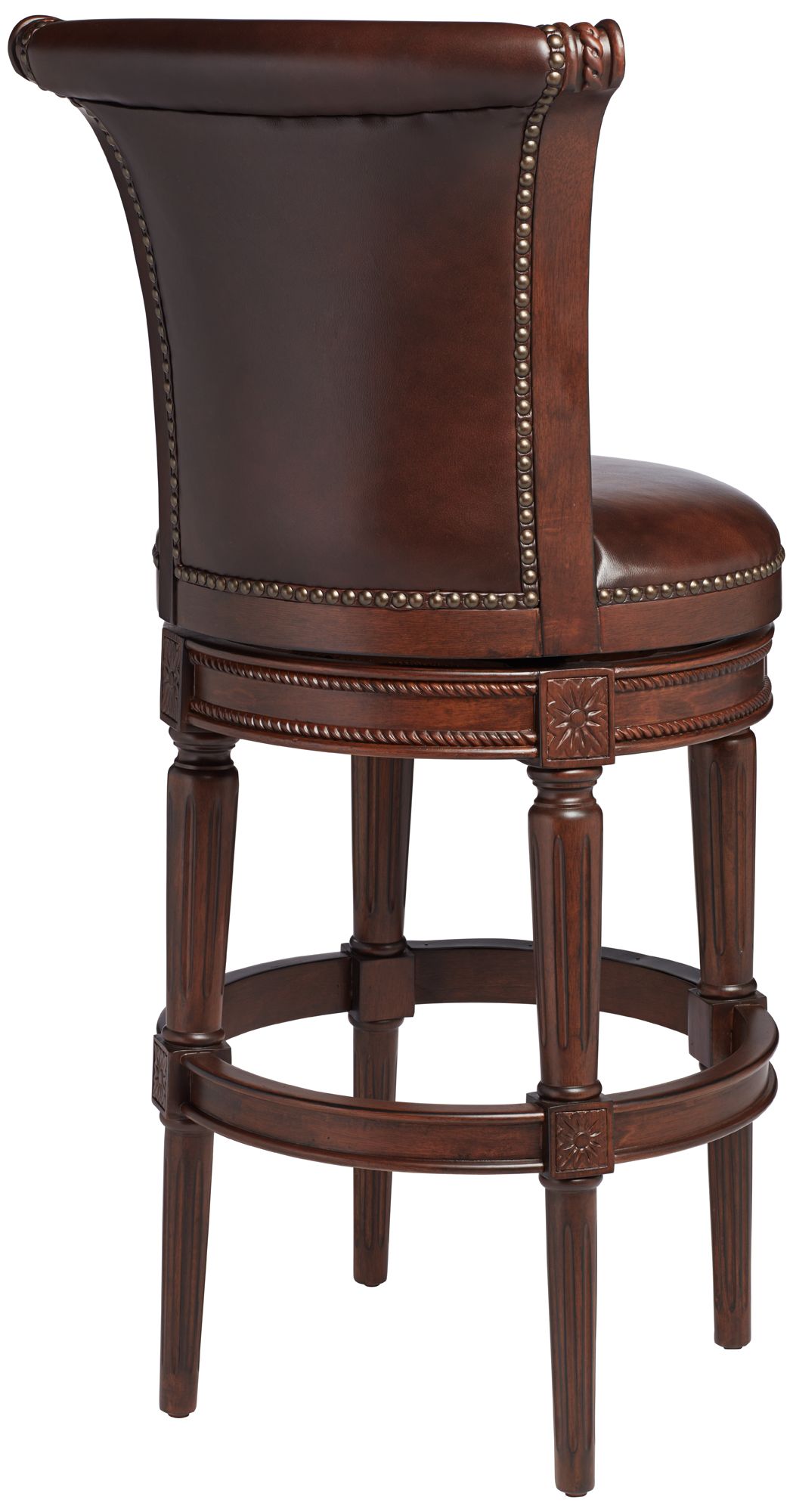 Addison 30" Mocha Brown Leather Swivel Bar Stools Set of 2