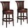 Addison 30" Mocha Brown Leather Swivel Bar Stools Set of 2