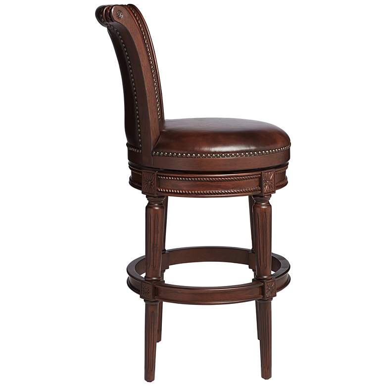 Image 6 Addison 30" Mocha Brown Leather Swivel Bar Stools Set of 2 more views