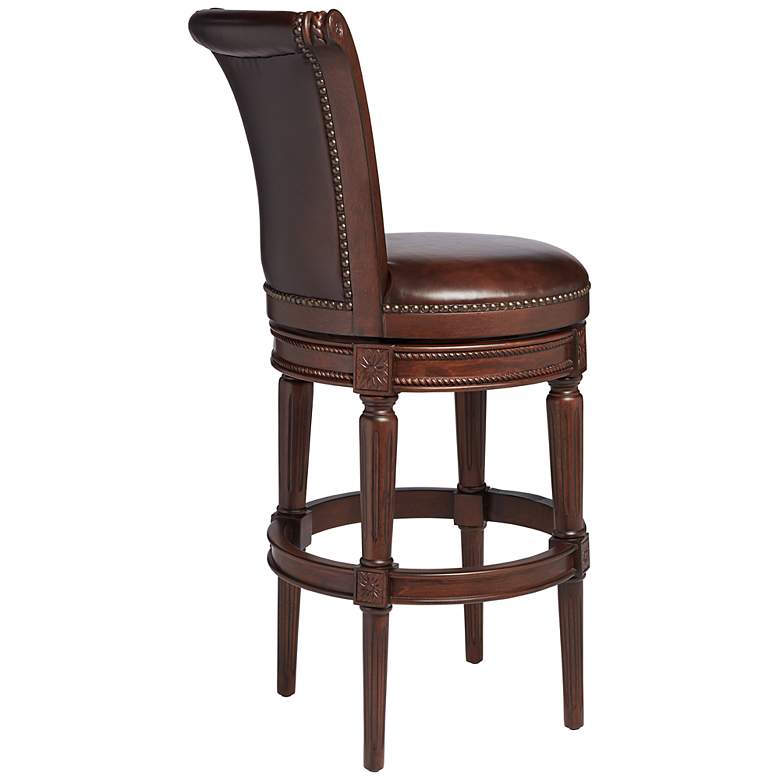Image 7 Addison 30" Mocha Brown Leather Swivel Bar Stools Set of 2 more views