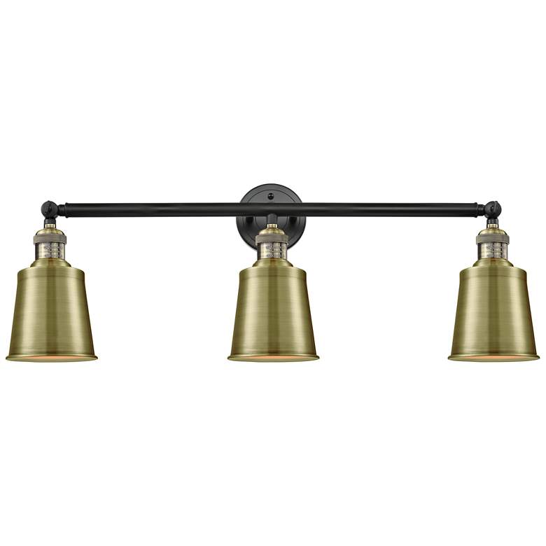 Image 1 Addison 32" 3-Light Black Antique Brass Bath Light w/ Antique Brass Sh