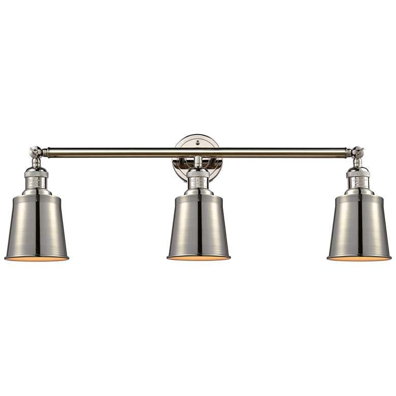 Image 1 Addison 32" 3-Light Polished Nickel Bath Light w/ Polished Nickel Shad