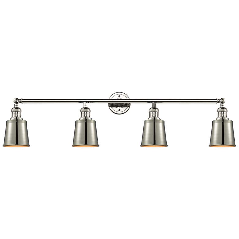 Image 1 Addison 42"W 4 Light Polished Nickel Bath Light w/ Polished Nickel Sha