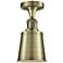 Addison 5.25" Wide Antique Brass Semi Flush Mount w/ Antique Brass Sha