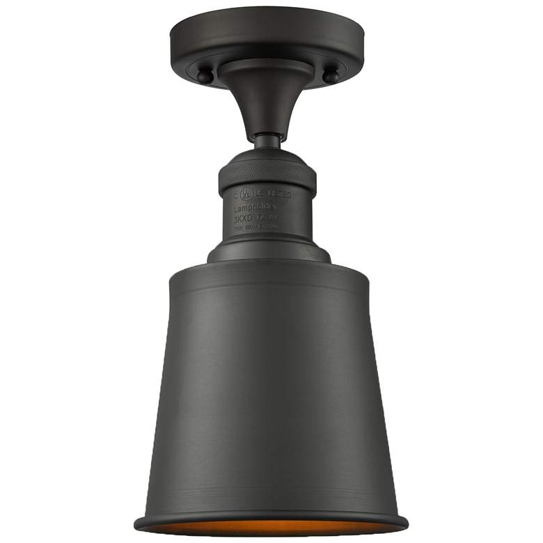 Image 1 Addison 5.25" Wide Bronze Semi Flush Mount w/ Bronze Shade