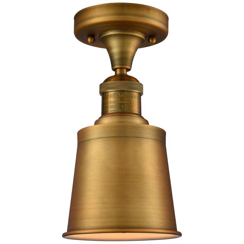Image 1 Addison 5.25" Wide Brushed Brass Semi Flush Mount w/ Brushed Brass Sha