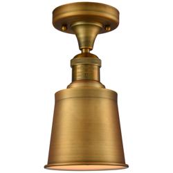 Addison 5.25" Wide Brushed Brass Semi Flush Mount w/ Brushed Brass Sha