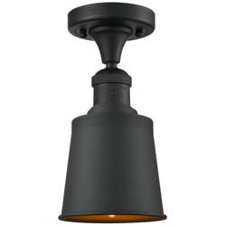 Addison 5.25" Wide Matte Black Semi Flush Mount w/ Matte Black Shade