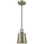 Addison 5" Antique Brass Cord Hung Mini Pendant