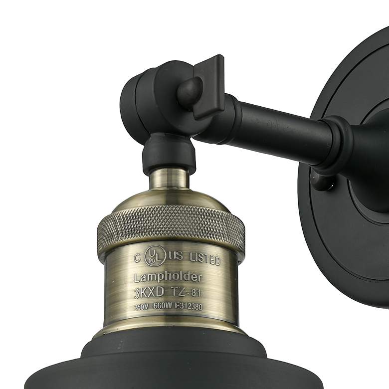 Image 2 Addison 5" Black Antique Brass Adjustable Sconce w/ Matte Black Shade more views