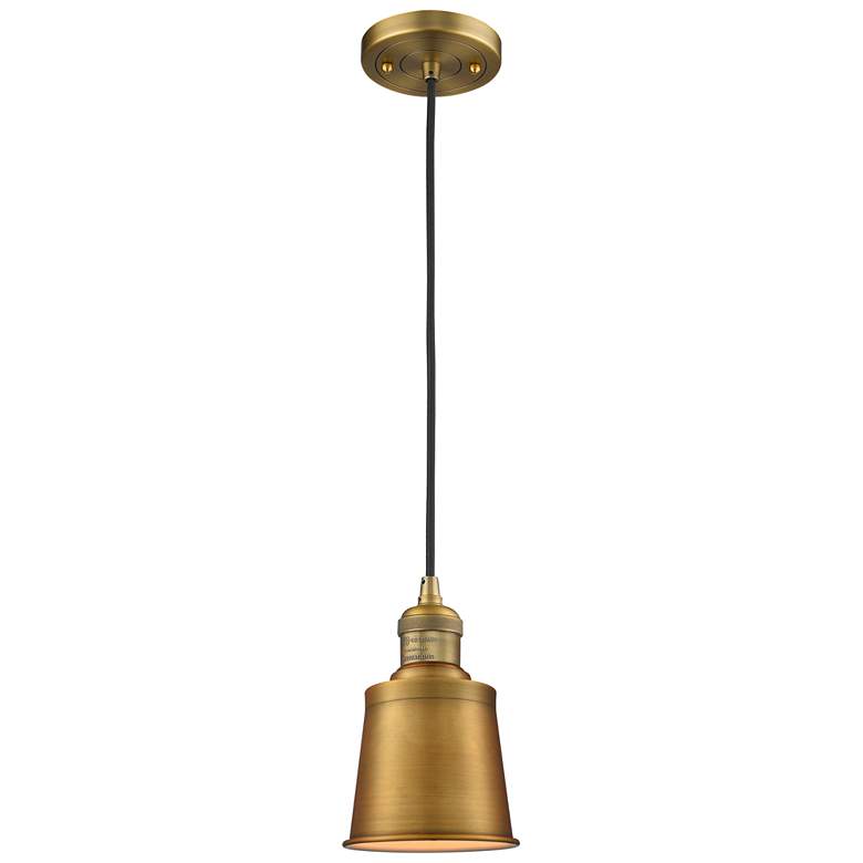 Image 1 Addison 5" Brushed Brass Cord Hung Mini Pendant