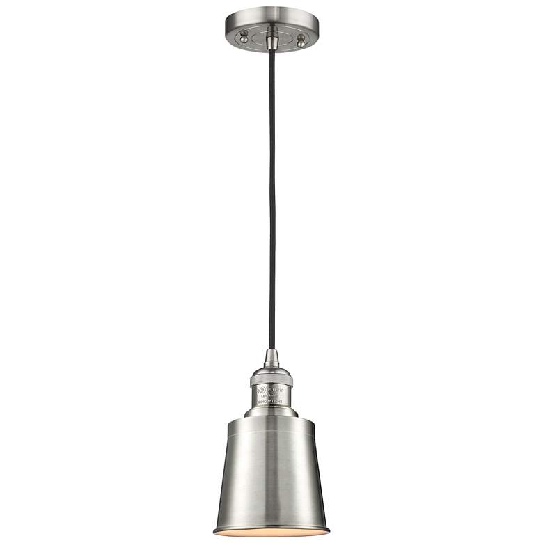 Image 1 Addison 5" Brushed Satin Nickel Cord Hung Mini Pendant